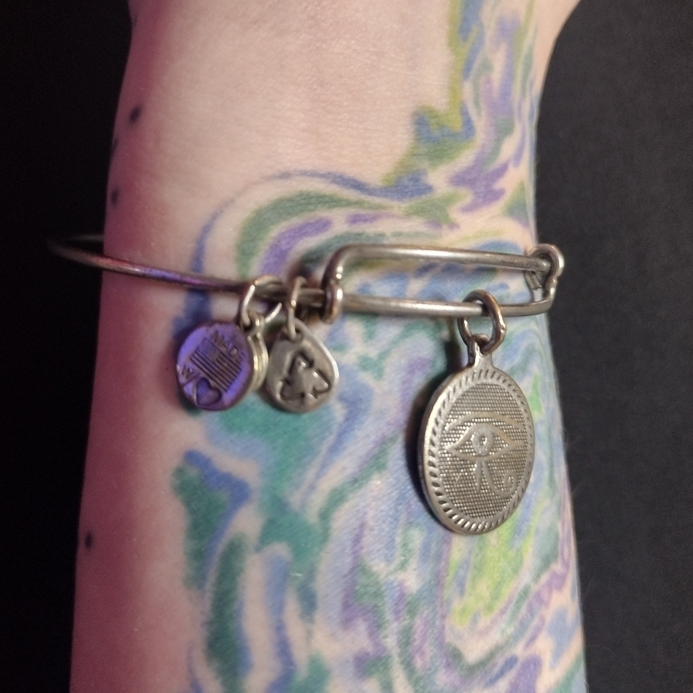 Alex And Ani Silver Evil Eye Charm Bracelet - Picture 2 of 5